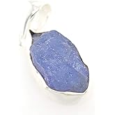 Natural Tanzanite 925 Solid Sterling Silver Pendant 28mm