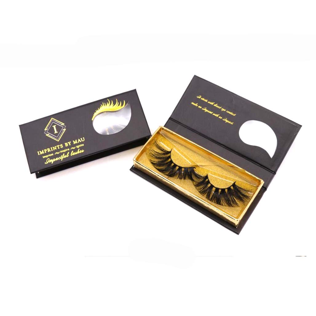 Imprints By Mau 6D Real Mink Eye Lashes, 25mm Long and Fluffy for Dramatic Look, Premium Quality Handmade Cruelty Free Eyelashes, A Perfect Party Wear Eye Lash Pair (Flirty)