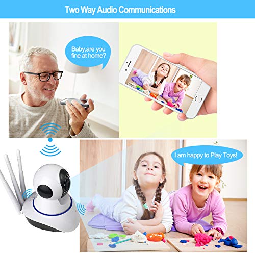 Video Baby Monitor with Camera and Audio,1080P Wifi Indoor Home Security Surveillance IP Cameras for Home Pet Dog Camera with Night Vision&2 Way Audio--(Youtube Set up Video) - Thumbnail 2