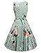 ACEVOG Women Audrey Hepburn Sleeveless 1950s Vintage Rockabilly Dress Light Gray S