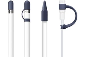 [4-Piece] FRTMA Compatible with Apple Pencil Cap/Pencil Tip Cover/Cable Adapter Tether/Apple Pencil Cap Holder for iPad Pro P