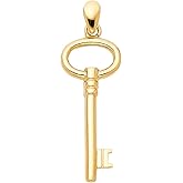 GoldenMine Fine Jewelry Collection 14k Yellow Gold Key to My Heart Charm Pendant