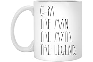 OwingsDesignsPerfect, G-Pa The Man The Myth The Legend Coffee Mug - G-Pa Rae Dunn Style - Rae Dunn Inspired - Best G-Pa Coffee Mug - Father's Day Mug For G-Pa 11oz, 1CLFKH2WDP-11oz, White