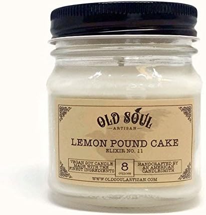 Lemon Pound Cake Soy Candle - Hand poured - 8 oz - Vegan