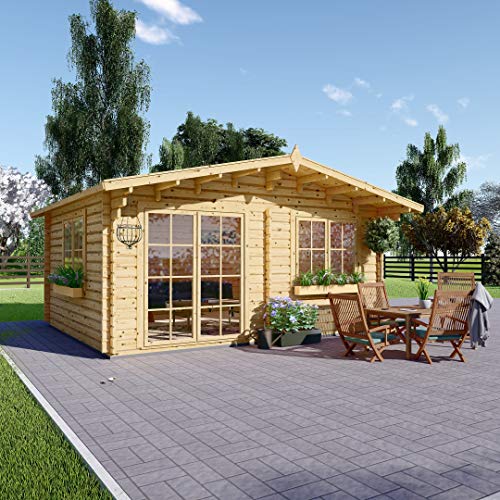 Chaletdejardin.fr Abri de Jardin en Bois WISSOUS 25m²(5x5), 34mm d'épaisseur de Mur