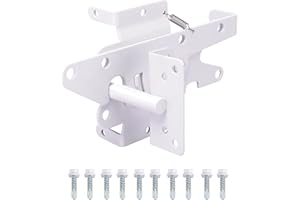 Bordersmover Heavy Duty Gate Latch, Post Mount Automatic Self-Closing Door Latch,for Wooden/Vinyl Fence, Pool,Garden Outdoor, W/Mounting Screws (White)