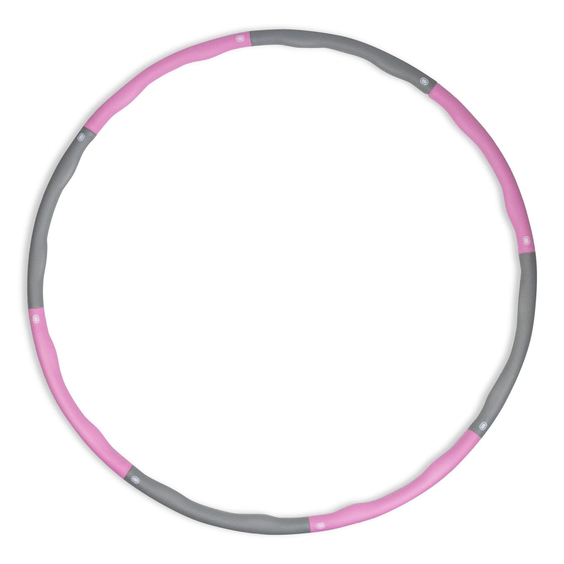 Phoenix Fitness RY1546 Weighted Hula Hoops for Adults Fitness Weight Loss Fitness Hula Hoop Ring Core Strength 8 Section Detachable Design, 96cm, Pink