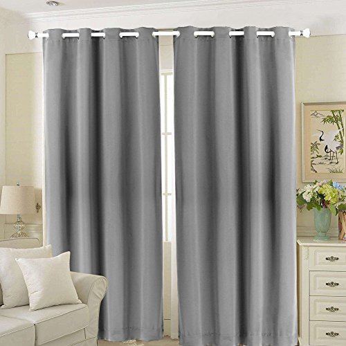 image for Nanan Blackout Curtains,Solid Thermal Insulated Grommet Blackout Curta