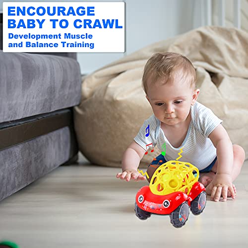 Invech Baby Toy Cars for 1 Year Old, 2 Pack Soft Oball Rattle Baby Toys