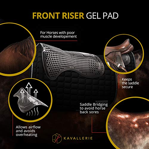 Kavallerie Front Riser Gel Saddle Pad Helps with Saddle Bridging, Sore Back, Swayed Back, High