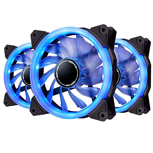 EZDIY-FAB-Ventilador-de-Anillo-LED-de-120mmVentilador-de-Caja-LEDRefrigerador-de-CPU-y-RadiadoresAzul-3-Pin-3-Pack