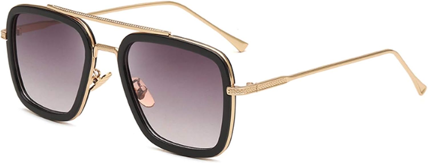 Comment Dit On Lunette En Anglais LHKQ Lunettes de soleil Vintage Square Iron Man Lunettes Tony Stark