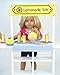18 Inch Doll Concession Table Painted White, 2 White Chairs & 3 Interchangeable Signs/2 Removable Poles, Perfect for American Girl Doll Furniture & More! Doll Table & Chair Set/Concession Stand