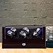 TRIPLE TREE Watch Winder, with Soft and Flexible Watch Pillows, Six Winding Spaces, Wooden Shell, Powered by Japanese Motor, Built-in Blue LED Illumination, for Automatic Watches (Wood Brown)