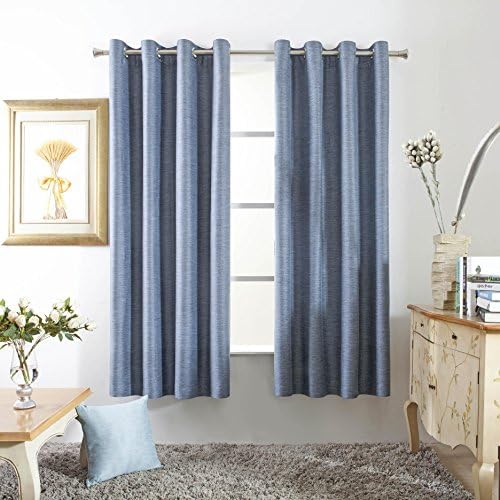 Mayding Home Thermal Insulated Grommet Blackout Curtains for Bedroom (50X63inch, Denim)