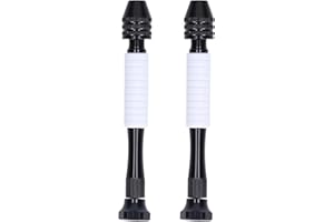 Vise Hand Drill, 2Pcs Hand Twist Drill Handheld Adjustable Pin Vise Drill Bit Chuck 0.3‑3.2mm Clamping Range, for Manually Pu
