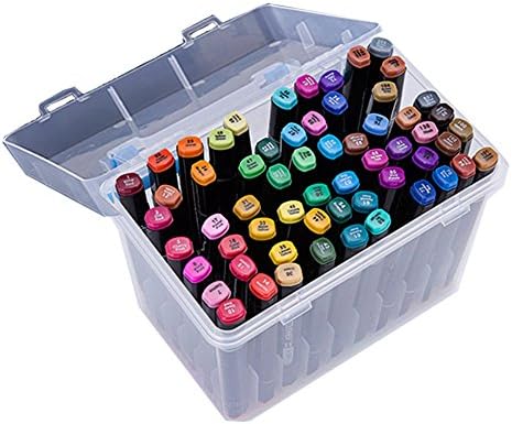 RONGX 80 Color SET Touch 6 Art Dual Tip General Sketch Mark Pen (80, TOUCH 6 NEW BLACK)