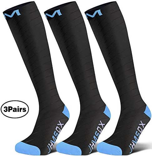 JHM Premium Compression Socks 20-30mmHg -Strong Support Best Graduated Pressure Sports Running Recovery Shin Splints Varicose Veins Socks Stockings-Boost Performance,Blood Circulation& Recovery