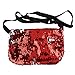 OULII Sports Bag Casual Bag Waist Pack Waist Bag Double Color Sequins Valentine's Day gift for women girls (Red + Silver)