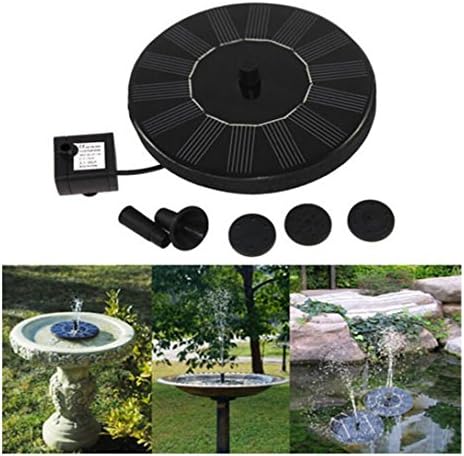 Solar Power Bird Bath Fountain, Fullkang Outdoor Water Fountain Pump For Pool, Garden, Aquarium (Black)