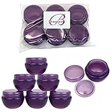 Beauticom 10G/10ML (6 Pieces, Dark Purple) Frosted Container Jars with Inner Liner for Scrubs, Oils, Salves, Creams, Lotions, Makeup Cosmetics, Nail Accessories, Beauty Aids - BPA Free