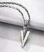 Caperci Men's Stainless Steel Arrowhead Pendant Necklace Punk Rock Biker Jewelry for Men