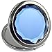 KOLIGHT Double Sides (One is Normal,Another is Magnifying)Portable Foldable Pocket Metal Makeup Compact Mirror Woman Cosmetic Mirror (Blue)