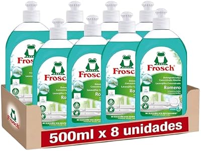 - Lavavajillas a Mano Líquido Concentrado Ecológico Romero, Limpieza e higiene eficaz, PH Neutro - Pack 8x500ml