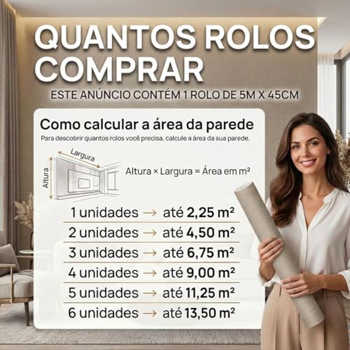 Papel de Parede Linho Adesivo Premium Autocolante Texturizado Lavável 5 Metros. (Linho Caramelo)