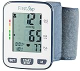First Step For Wellness-Wrist Blood Pressure Monitor-bp, Heart Rate, Digital, Automatic, Portable, Home or Professional-with case and Batteries-for Large or Small Wrists-Simple Reliable Accurate