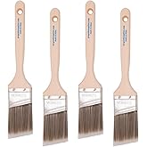 Vermeer Paint Brushes, 2 Inch Angled Paint Brush, Trim &amp; Cut-in, 4 Pack | Sash detail &amp; touch-up work | Furniture, cabinets &amp; doors | Interior &amp; exterior | Latex &amp; oil-based | Medium stiff bristles