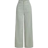 winkbay Women's High Waisted Corduroy Pants Dressy Casual Straight Leg Fall Trousers with Pockets