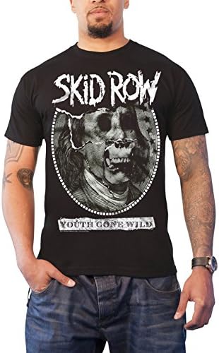 Skid Row T Shirt Youth Gone Wild Distressed Band Logo Official Mens Black
