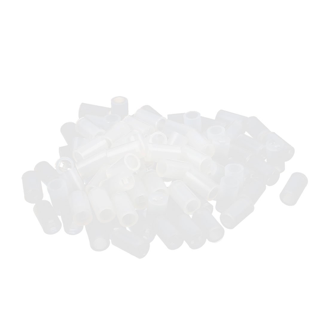 sourcingmap 100 Pcs Nylon Cylinder LED Spacer Holder Support 3mm x 7mm Clear
