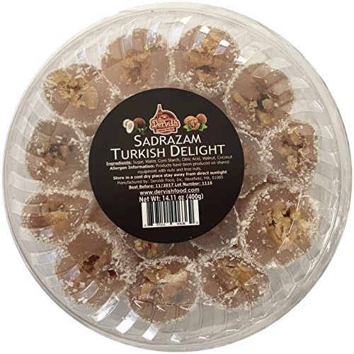Fresh Authentic Handmade Turkish Delight with Walnut covered by Coconut (Soujouk Lokum)