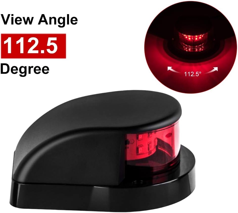 Sebnux LED Boat Navigation Light Boat Port and Starboard Navigation Light for Pontoon and Fishing Boat (Black): Automotive
