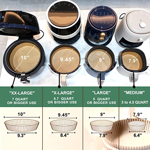 Large Air Fryer Disposable Paper Liner Round, 10 Inch Parchment Paper