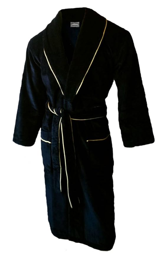 John Christian Luxury Collection Velour Dressing Gown Black with