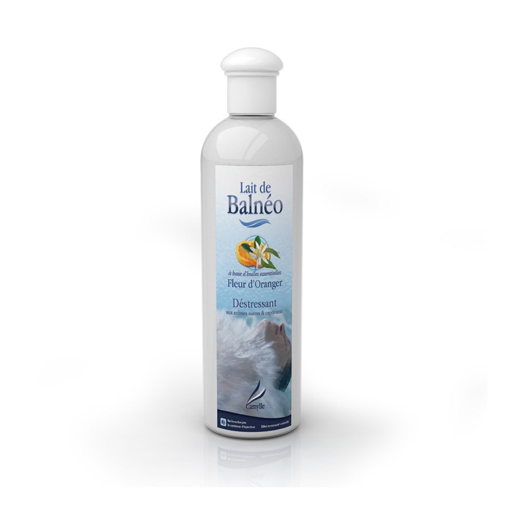 Camylle - Whirlpool Bath Milk Orange Blossom - Emulsion of Essential Oils for Hydrotherapy Baths, Bubble Baths and Foot Spas - De-Stressing with Sweet and Captivating Aromas - 500ml