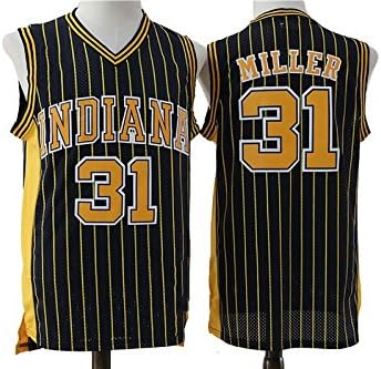 Reggie Miller #31 Indiana Pacers Jersey Mens Stripe Retro Basketball Jerseys Deep Blue S