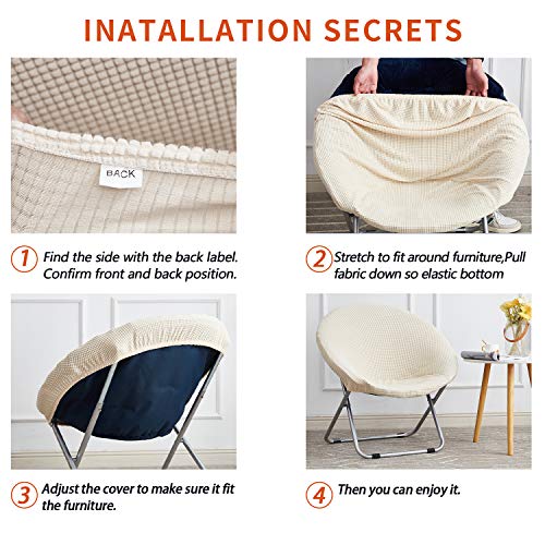 VTIMMIX Stretch Saucer Chair Slipcover,Moon Chair Cover Jacquard