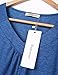 Nomorer Loose Shirts for Women, Flutter Sleeve Pleated Front Summer V Neck Blouse Blue XXL