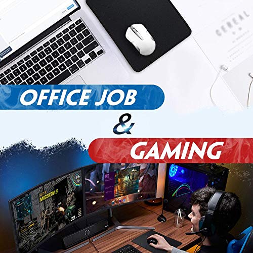 Mouse Pads Bundle Stitched Edges Premium Waterproof Gaming Mouse Mat Pad, Extends Battery Life Non-Slip Rubber Base Thick Black Mousepad for Laptop Computer & PC, 11 x 8.7 inch, Black Razer (12 Pack)