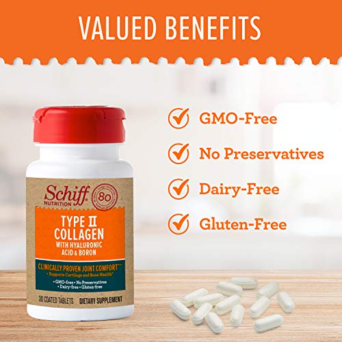 Type II Collagen, Hyaluronic Acid & Boron Joint Health Tablets, Schiff