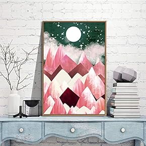 Framed Canvas Wall Art for Living Room, Bedroom Nordic Style Mountains Canvas Prints for Modern Home Decoration Ready to Hang - 16"x24" inches