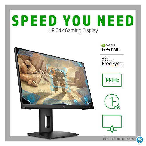 (Renewed) HP 23.8-inch Borderless Full HD Gaming Monitor -AMD Free Sync, 144Hz Refresh Rate, 1ms 