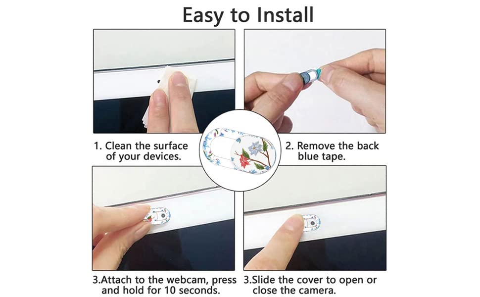 Laptop Camera Cover Slide Cute Flower 8 Pack, cam Cover Slide Phone