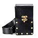 Steampunk Hiking Waist Bag Dark Brown Women's Multifunction Fashion Trumpet Postman Messenger Bag Men Belt Bag Mobile Phone Outdoor Bag (Black)