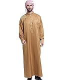 GladThink Men's Thobe With Long Sleeves Arab Muslim Wear