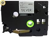 Black on Silver Label Tape Compatible for Brother TZ-941 TZe-941 18mm P-Touch 8m